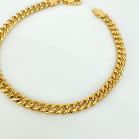 Pulso ● Cubano Oro amarillo 18k +1 / 5,62 Gr / 4,5 mm / 19 Cm