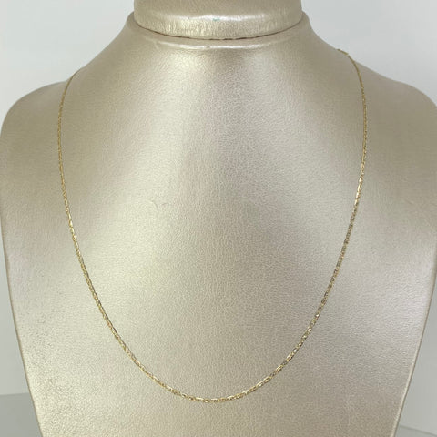 Cadena ● Escalera Plana Diamantada Tres oros 18k 2 Gr / 1,5 mm / 50 Cm *