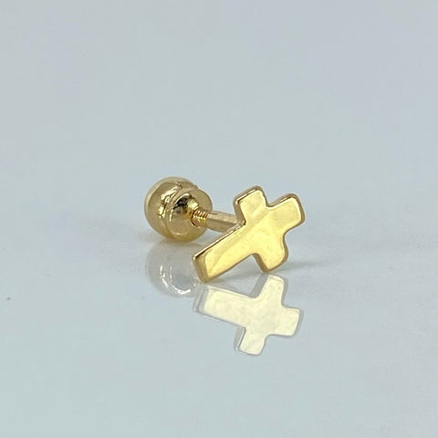 Piercing Cruz  / Oro Amarillo 18k (Joya) / 4mm / 0,3gr / 1cm / (Oreja)