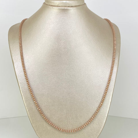 Cadena ● Punto Cuadrado Oro blanco y Oro rosa 18k +3 / 23,50 Gr / 3,3 mm / 65 Cm