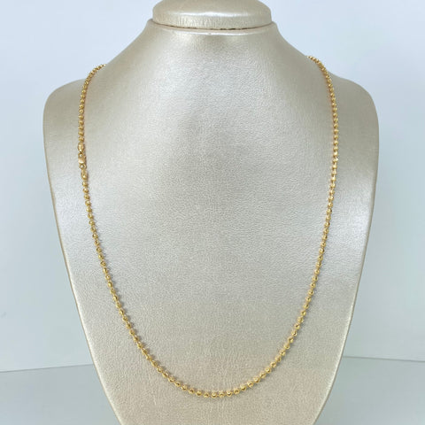Cadena ● Militar Diamantado Luna Oro amarillo 18k +3 / 11,87 Gr / 2,5 mm / 60 Cm †