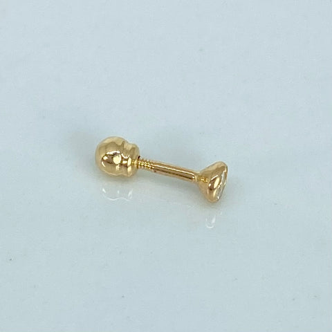 Piercing Circon Blaco / Oro Amarillo 18k (Joya) / 0,27gr / 1.0cm / (Oreja) *