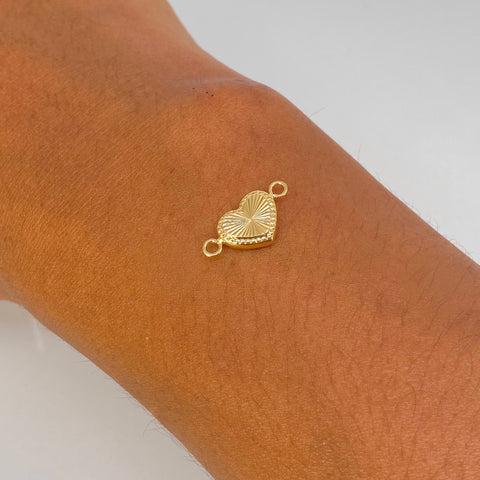 Herraje Corazon Diamantado Oro amarillo 0,56 Gr / 1,8 Cm