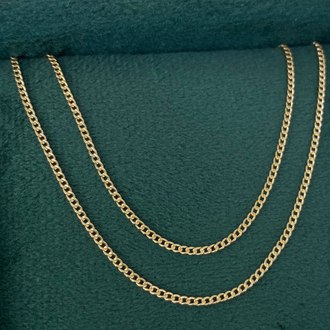 Cadena ● Mini Cubana Oro amarillo 18k 1,75 Gr / 1,3 mm / 60 Cm