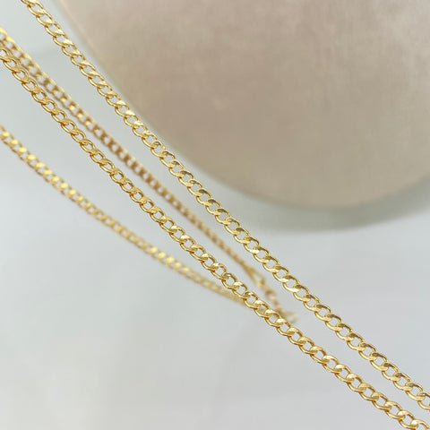 Set Cadena ● Cubana + Dije Grano Cafe Oro amarillo 18k 2,36 Gr / 2 mm / 50 Cm *
