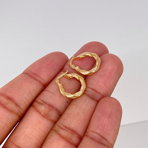 Candongas Entorchadas Oro amarillo 1,45 Gr / 1,8 Cm *