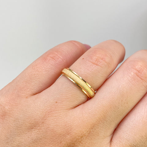 Anillo Argollas Centro Diamantado  POR FABRICACIÓN Oro amarillo 18k / Talla 7 / 10 Gr *