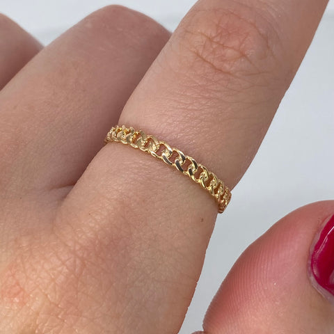 Anillo Cubano Oro amarillo / Talla 7 1/4 / 1,2 Gr
