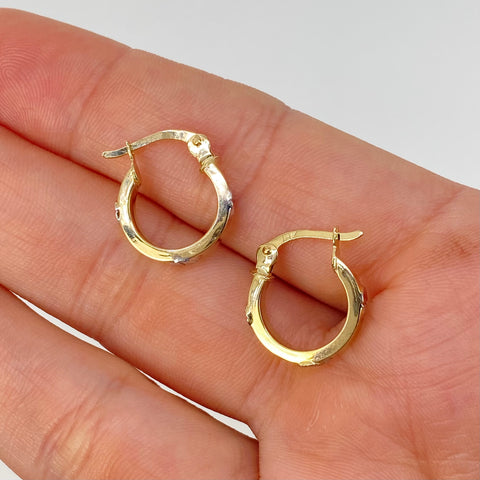 Candongas Tornillos CT Oro amarillo y Oro blanco 18k 1,85 Gr / 1,5 Cm