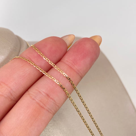 Cadena ● Escalera Plana Oro amarillo 18k 1,72 Gr / 1,3 mm / 45 Cm