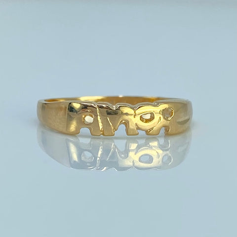 Anillo Amor Oro amarillo 18k / Talla 6 / 1,6 Gr †