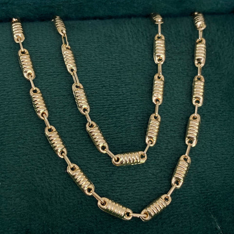 Cadena Rustico Entorchado Oro amarillo 18k 7,06 Gr / 3,2 mm / 60 Cm