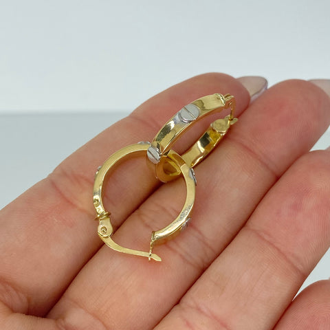 Candongas Tornillos CT Oro amarillo y Oro blanco 18k 2,65 Gr / 2,1 Cm  *