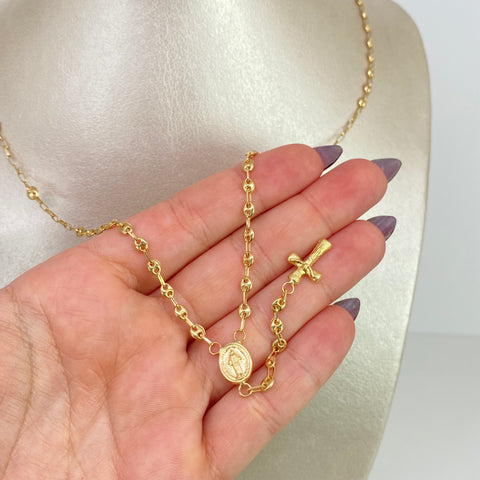 Rosario GC / Virgen Milagrosa Oro amarillo 18k 6,31 Gr / 3,3 mm / 60 Cm †