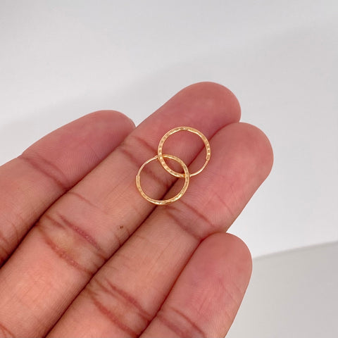 Candongas Imperdibles Diamantadas Oro amarillo 0,62 Gr / 1,3 Cm *
