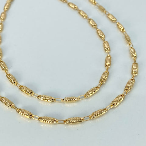 Cadena Rustica Eslabones Diamantados Oro amarillo 6,91 Gr / 3,5 mm / 60 Cm