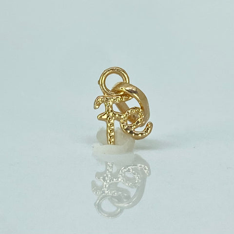 Dije FE Punteado Oro amarillo 18k 0,45 Gr / 1,5 Cm  *