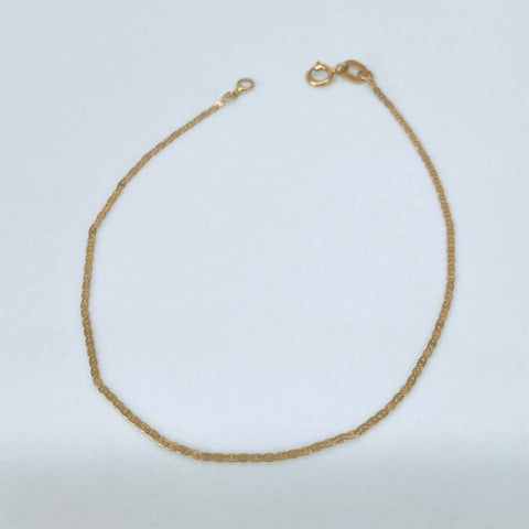 Pulso ● Escalera Plana Oro amarillo 18k +1 / 0,55 Gr / 1 mm / 18,5 Cm *