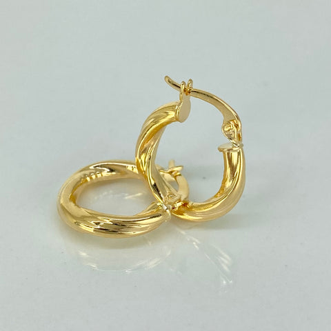 Candongas Entorchadas Oro amarillo 18k 1,41 Gr / 1,6 Cm