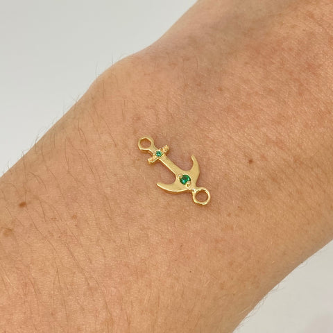 Herraje Ancla Circones Verde Oro amarillo 18k 0,55 Gr / 1,7 Cm  *