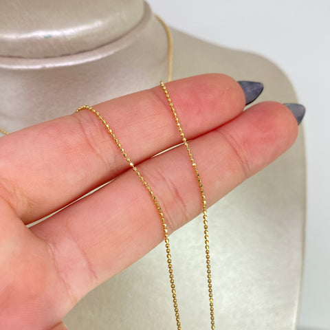 Cadena ● Mini Militar Oro amarillo 18k +3 / 1,85 Gr / 1 mm / 45 Cm *