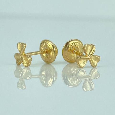 Topos Trebol Oro amarillo 18k 0,84 Gr / 6 mm  *