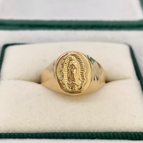 Anillo Contorno Virgen Guadalupe Oro amarillo 18k / Talla 7 1/4 / 1,93 Gr
