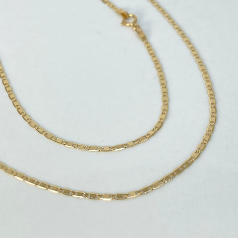 Cadena ● Escalera Plana Oro amarillo 18k 2,45 Gr / 1,4 mm / 60 Cm *