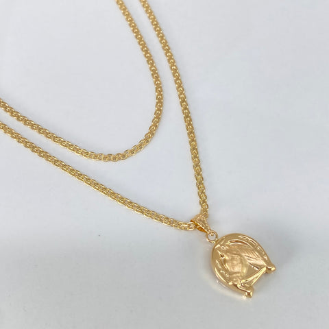 Set Cadena ● China + Dije Herradura Caballo Oro amarillo 18k 3,45 Gr / 1,7 mm / 60 Cm