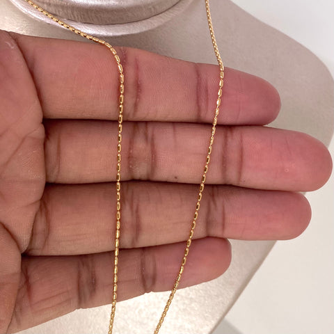 Cadena ● Barril Oro amarillo 18k +3 / 3,43 Gr / 1,1 mm / 45 Cm *