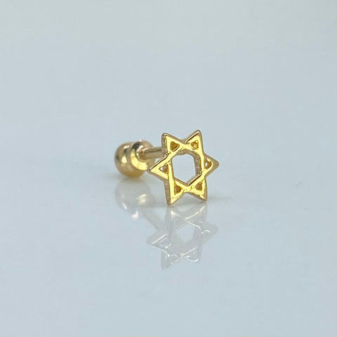 Piercing Estrella De David / Oro Amarillo 18k (Joya) / 0,38 gr / 1,2 cm / (Oreja) *