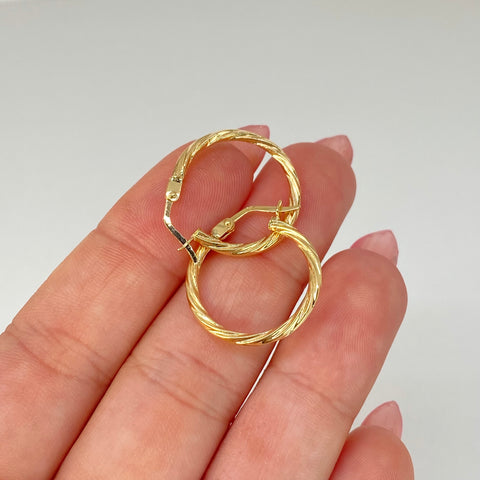 Candongas Entorchadas Oro amarillo 18k 1,5 Gr / 2,2 Cm *