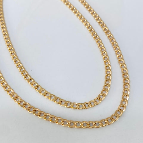 Cadena ● Cubana Oro amarillo 18k 4,3 Gr / 3 mm / 50 Cm †
