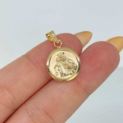Dije Sagrado Corazon Virgen Del Carmen Oro amarillo 0,95 Gr / 2,4 Cm *