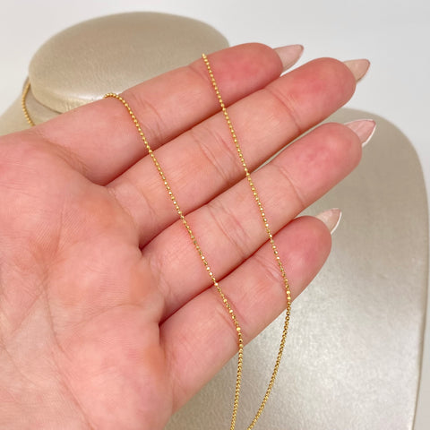 Cadena ● Mini Militar Oro amarillo 18k +3 / 1,83 Gr / 1 mm / 45 Cm