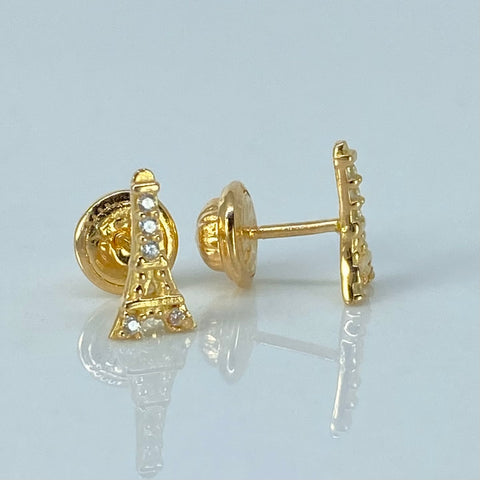 Topos Torre Circones Blancos Oro amarillo 18k 0,85 Gr / 4,7 mm