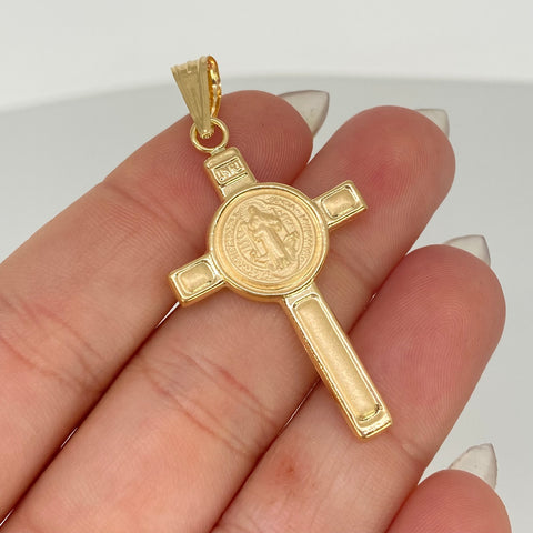 Dije Cruz San Benito Oro amarillo 18k 2,65 Gr / 4,8 Cm *