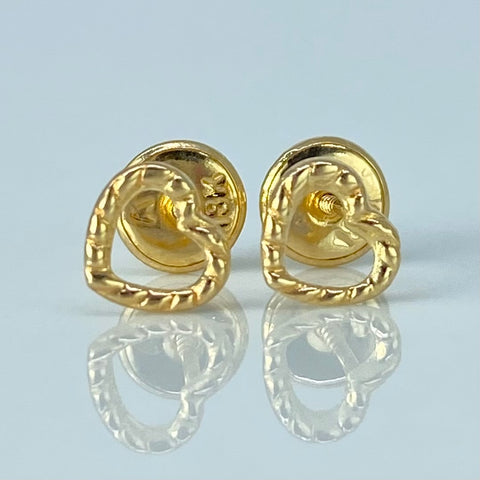 Topos Corazon Diamantado Oro amarillo 0,45 Gr / 6 mm