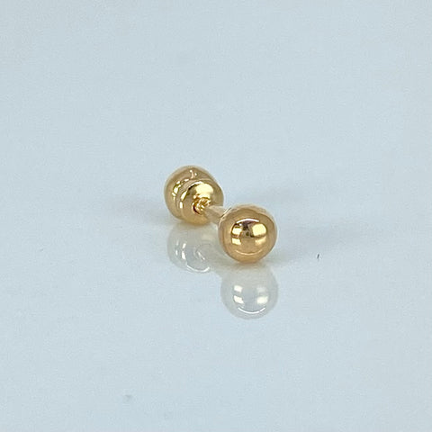 Piercing Bola Lisa / Oro Amarillo 18k (Joya) / 0,25gr / 3mm / (Oreja) *