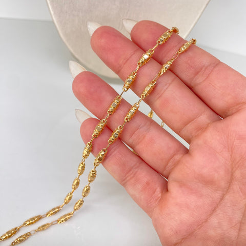 Cadena Rustica Eslabones Oro amarillo 6,45 Gr / 4 mm / 60 Cm †