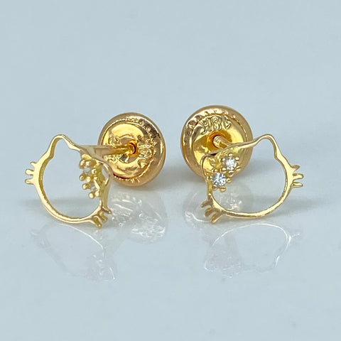 Topos Gato Circones Blancos Oro amarillo 0,65 Gr / 7,2 mm