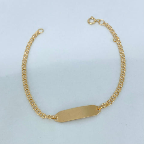 Pulso bebé Placa Rectangular Curva Aro Seguido Oro amarillo 1,33 Gr / 2,2 mm / 14,8 Cm