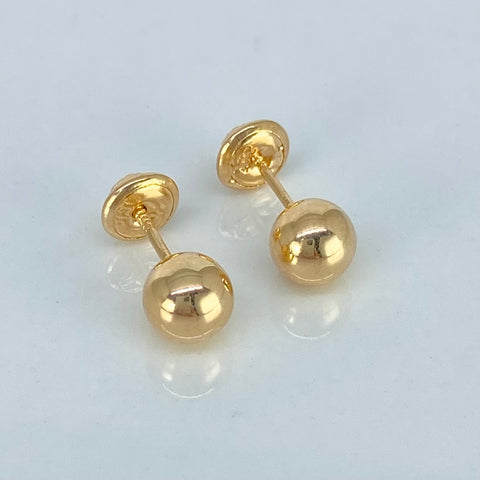 Topos Bolas Lisas Oro amarillo 18k 0,62 Gr / 6 mm †