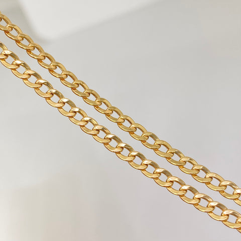 Cadena ● Cubana Oro amarillo 18k 3,28 Gr / 3,2 mm / 40 Cm *