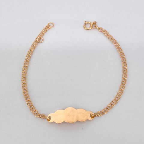 Pulso bebé Placa Nube Aro Seguido Oro amarillo 1,40 Gr / 2,2 mm / 15,3 Cm †