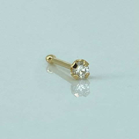 Piercing Circon Blanco / Oro Amarillo 18k (Joya) / 0,12gr / 1.1cm / (Nariz)