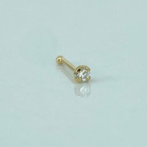 Piercing Circon Blanco / Oro Amarillo 18k (Joya) / 0,12gr / 1.1cm / (Nariz) *