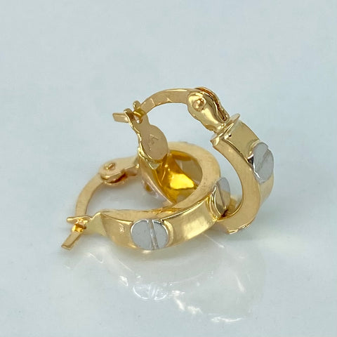 Candongas Tornillos CT Oro amarillo y Oro blanco 1,53 Gr / 1,4 Cm *