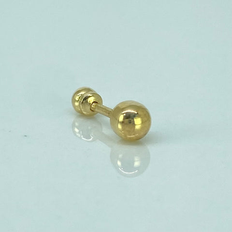 Piercing Bola Lisa 4mm / Oro Amarillo 18k (Joya) / 0,35gr / 1.3cm / (Oreja)
