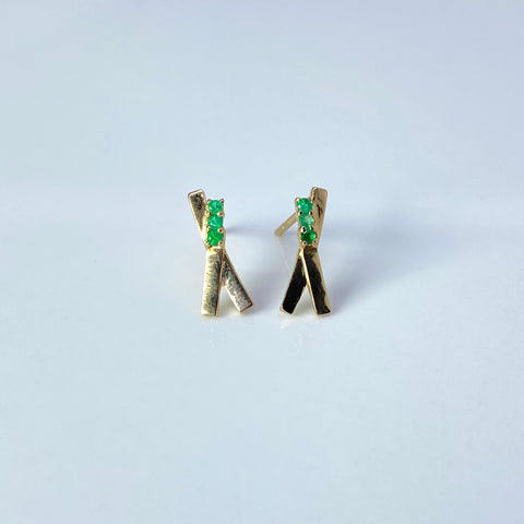 Topos X Esmeraldas / 6 Pts De Esmeralda Oro amarillo 18k 1,70 Gr / 12,6 mm